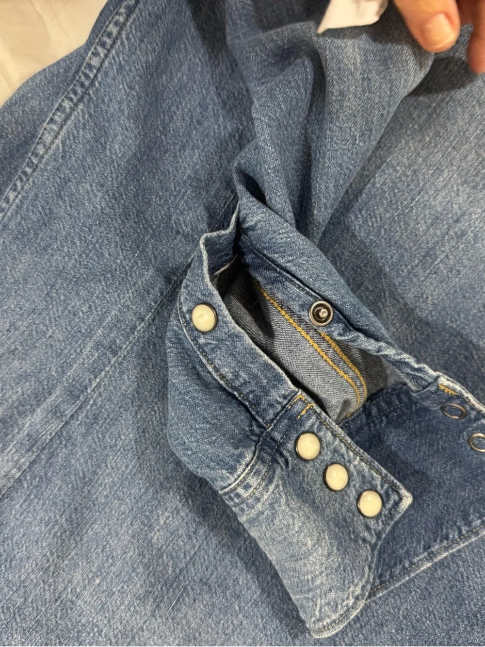 Ralph Lauren Denim Western Shirt with Pink Rose Embroidery - Picture 7 of 7